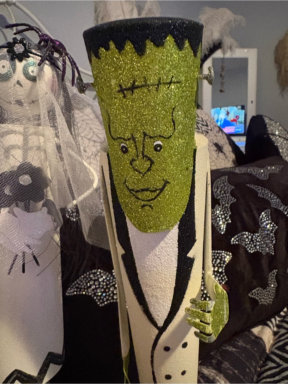 FRANKIE and his BRIDE 15 inc metal HALLOWEEN FUN 🎃 - Picture 4 of 14